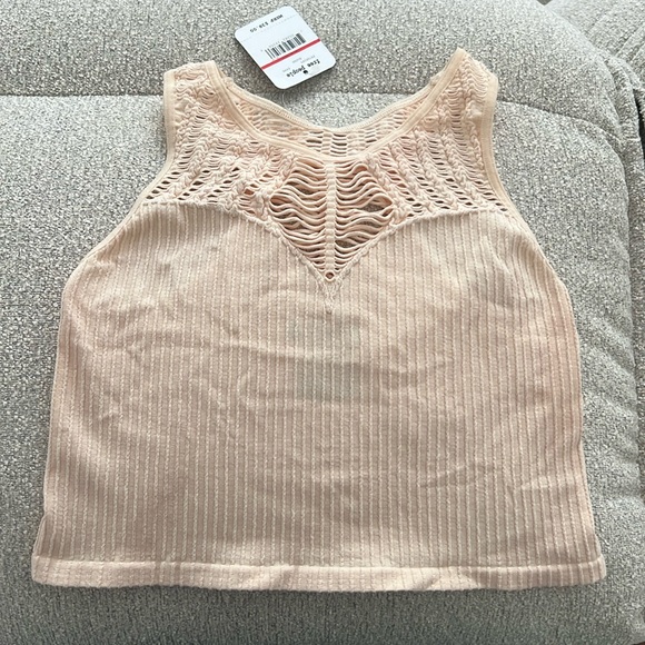 Free People Intimately Seamless Ribbed Sleeveless High Neck Bra Crop Top - Picture 2 of 5